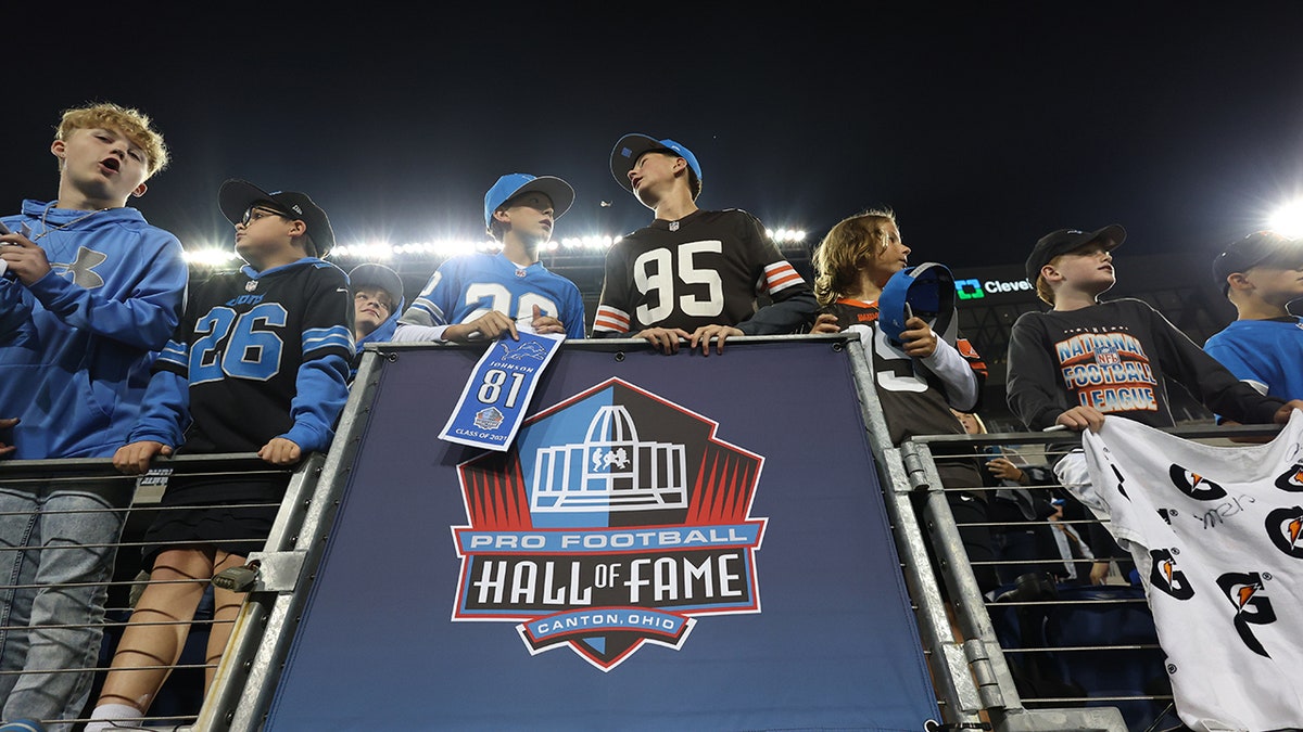 Fans watching after the game between Los Angeles Chargers and Detroit Lions at Tom Benson Hall of Fame Stadium