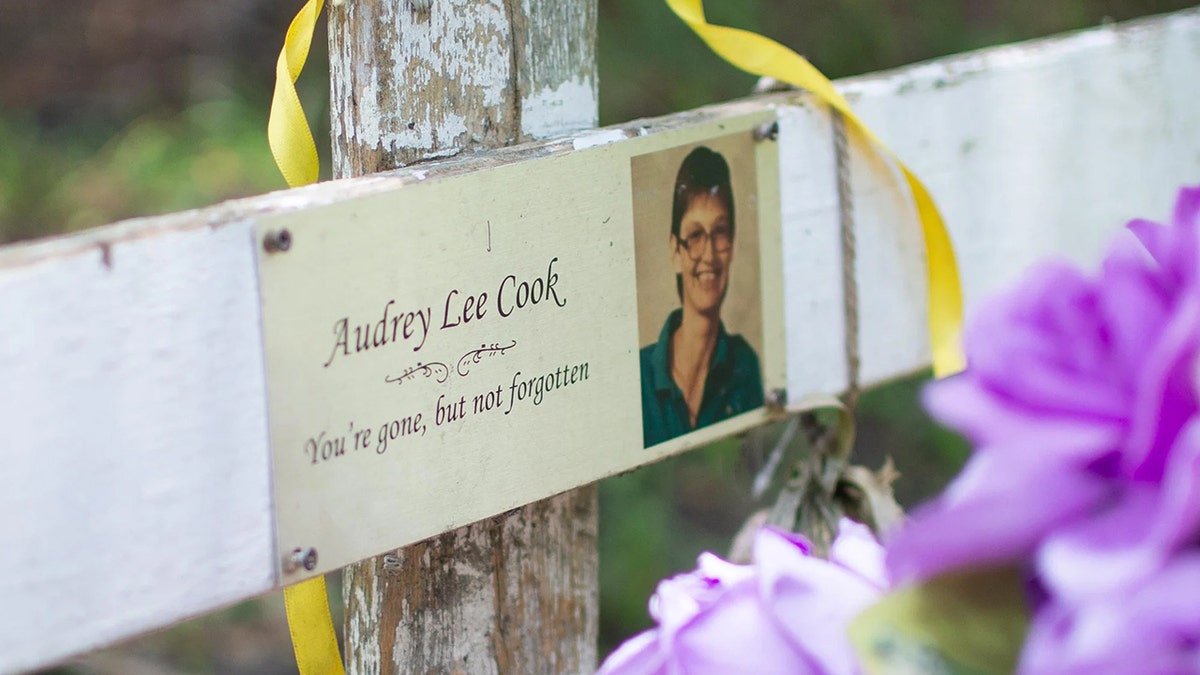The body of Audrey Lee Cook lying in a field