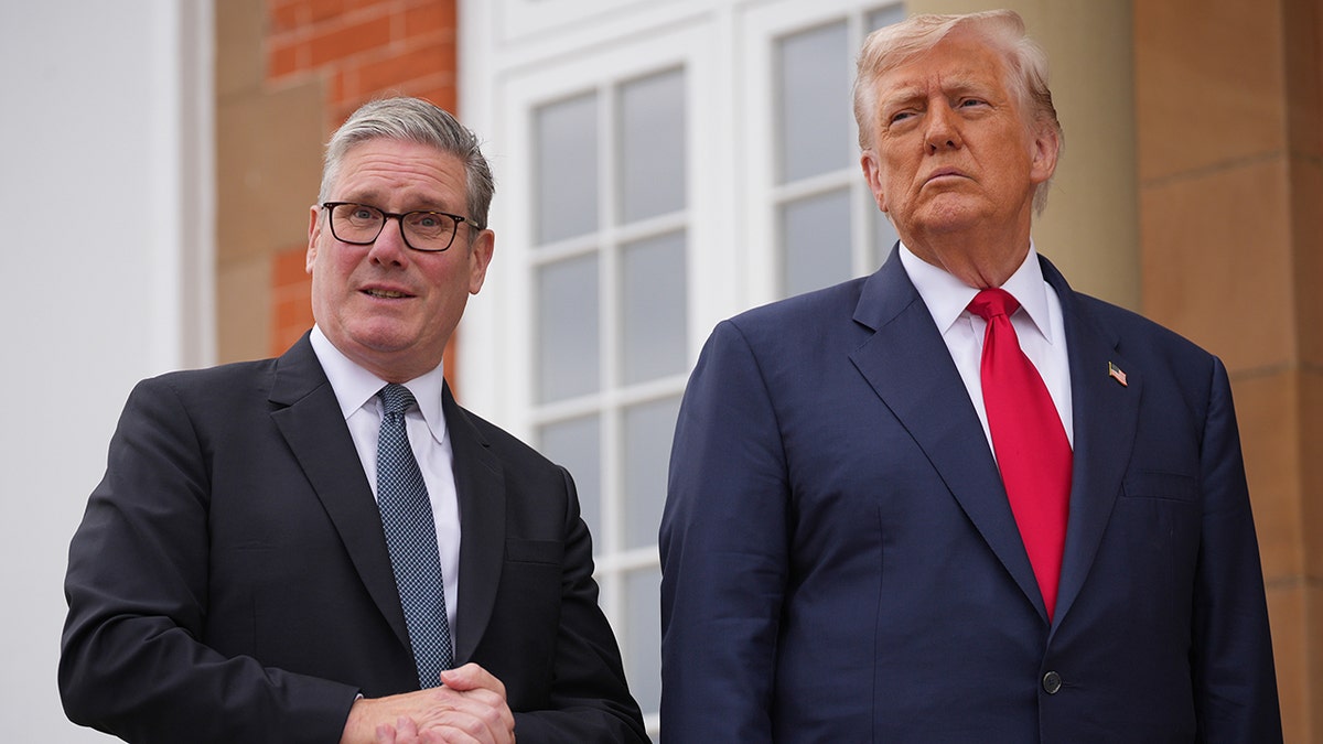 U.S. President Donald Trump meeting British Prime Minister Keir Starmer at Trump Turnberry golf club in Scotland