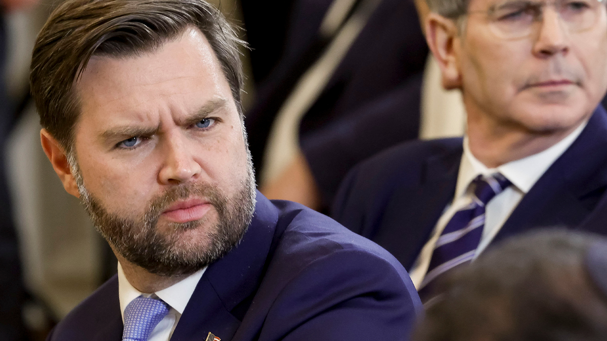 Vice President JD Vance during a news conference with US President Donald Trump. 