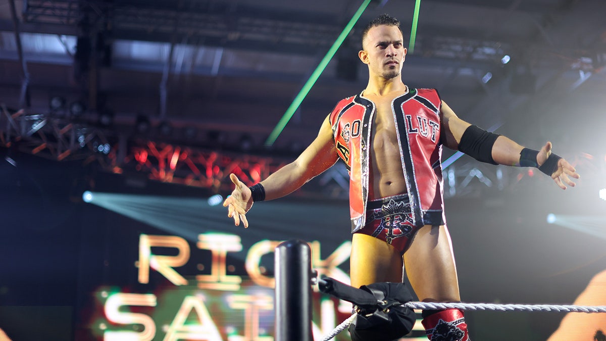 Ricky Saints enters the ring