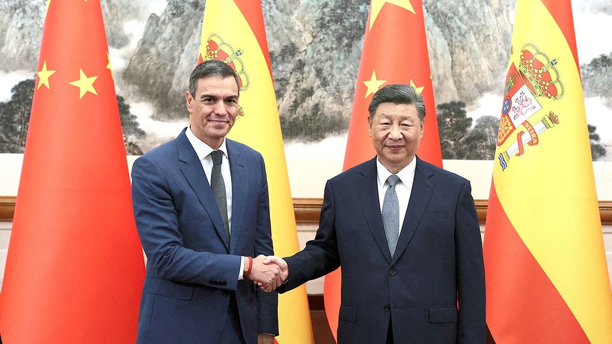 China's Xi and Spain's Sanchez meeting in Beijing