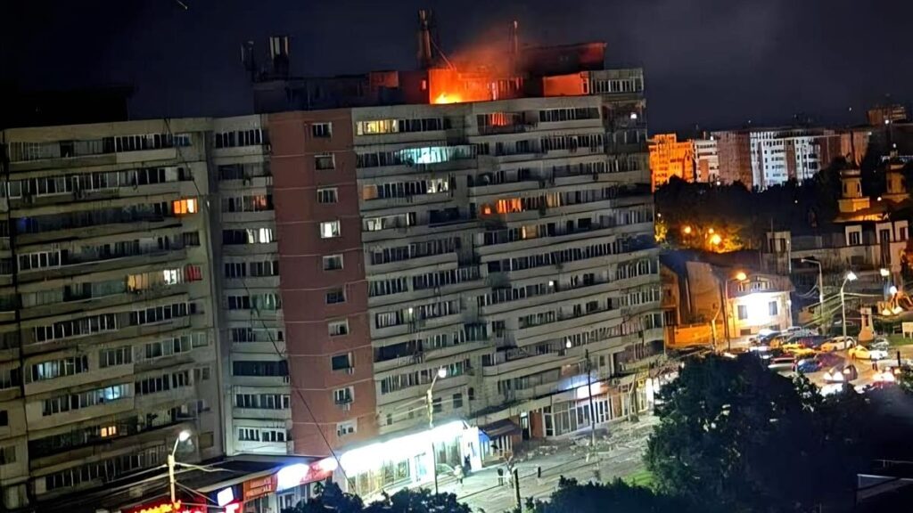 Video. Moment Russian drone hits apartment block in Romania