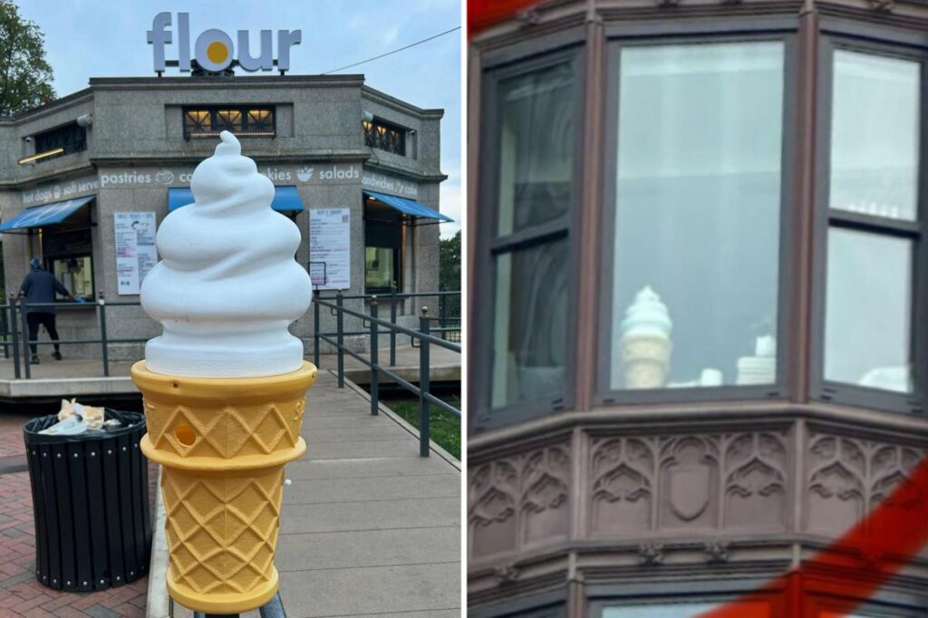 Bakery’s missing ice cream mascot possibly spotted in dorm room window Bakery’s missing ice cream mascot possibly spotted in dorm room window