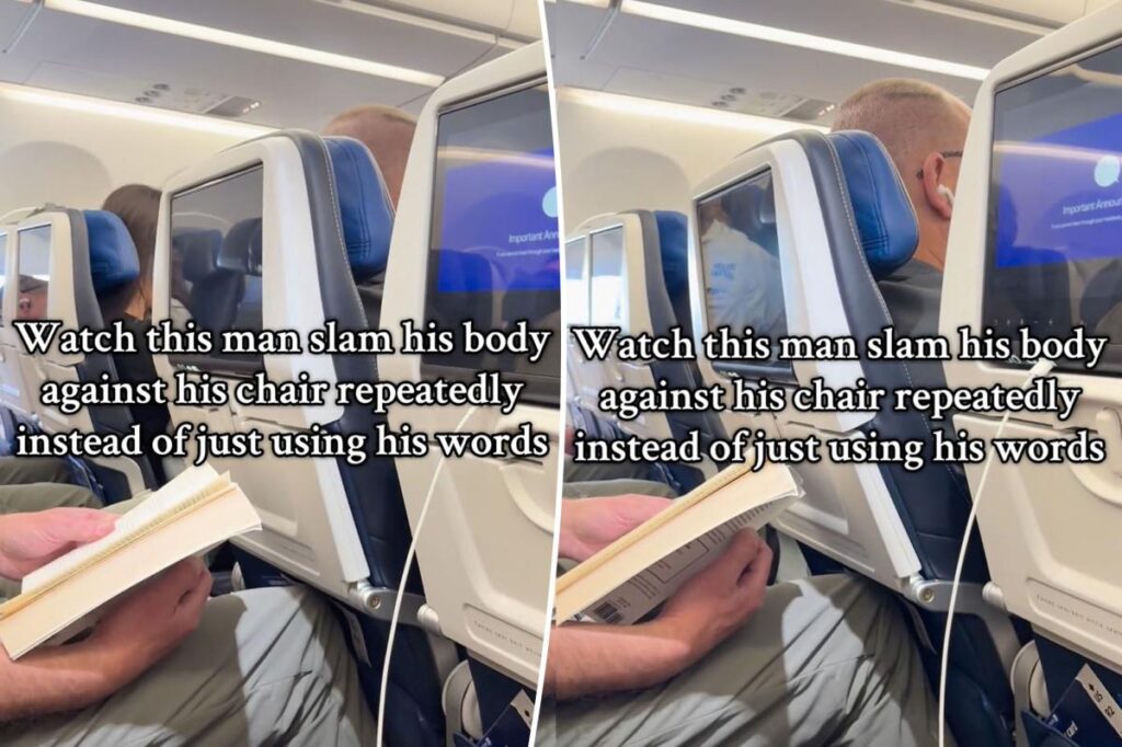 Rude passenger repeatedly slams seat back into too-tall man behind him: ‘An absolute psycho’ Rude passenger repeatedly slams seat back into too-tall man behind him: ‘An absolute psycho’