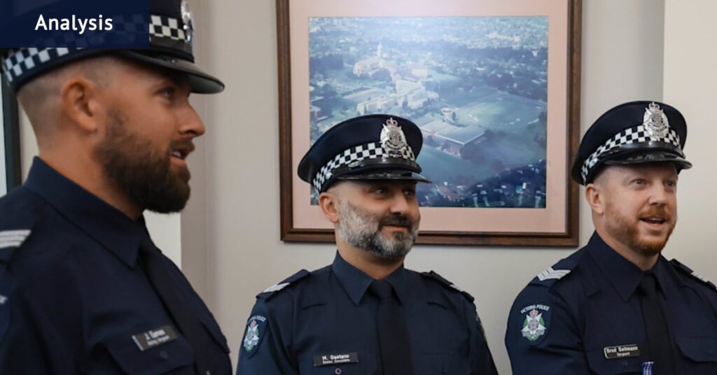 The night three Victorian police officers stared down a double-murderer and prevented further carnage