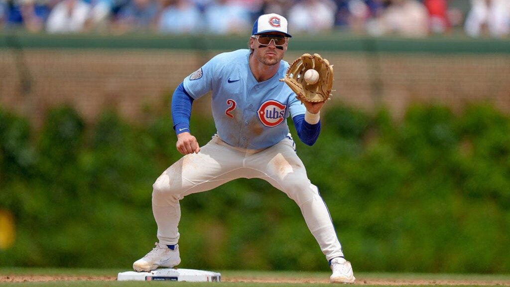 Cubs star Nico Hoerner pulls off jaw-dropping throw between his legs to make incredible play Cubs star Nico Hoerner pulls off jaw-dropping throw between his legs to make incredible play
