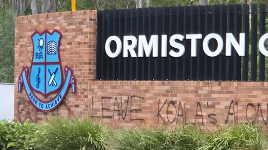 Graffiti outside Ormiston College.