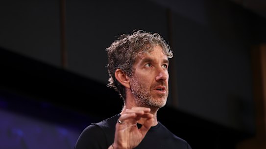 Scott Farquhar, Co-Founder of Atlassian and Chair of the Tech Council of Australia, at the National Press Club in Canberra last year. 
