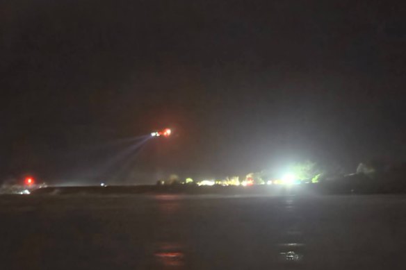 Emergency services respond to the incident on Monday night.