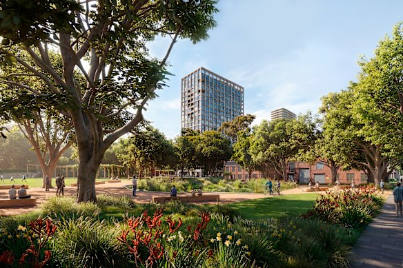 The proposal includes a 2.2-hectare public park beside the Waterloo metro rail station. 