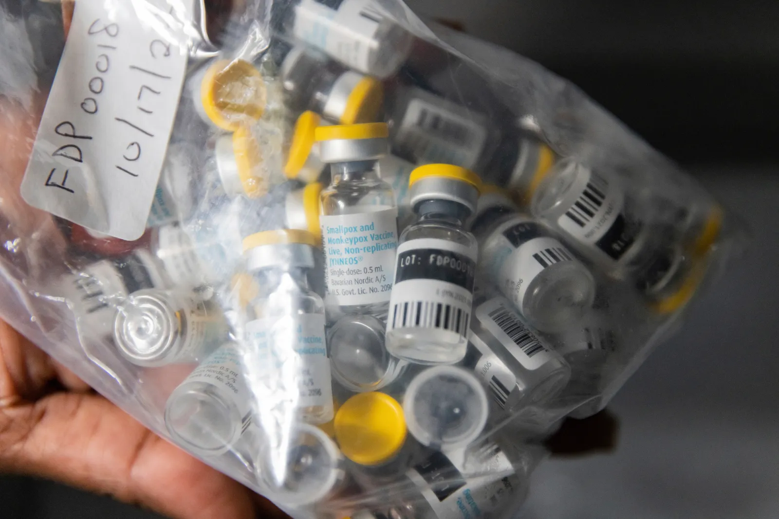 Vials of the Jynneos vaccine for mpox are taken from a cooler at a vaccinations site on August 29, 2022, in Brooklyn, New York. (AP Photo/Jeenah Moon, File)