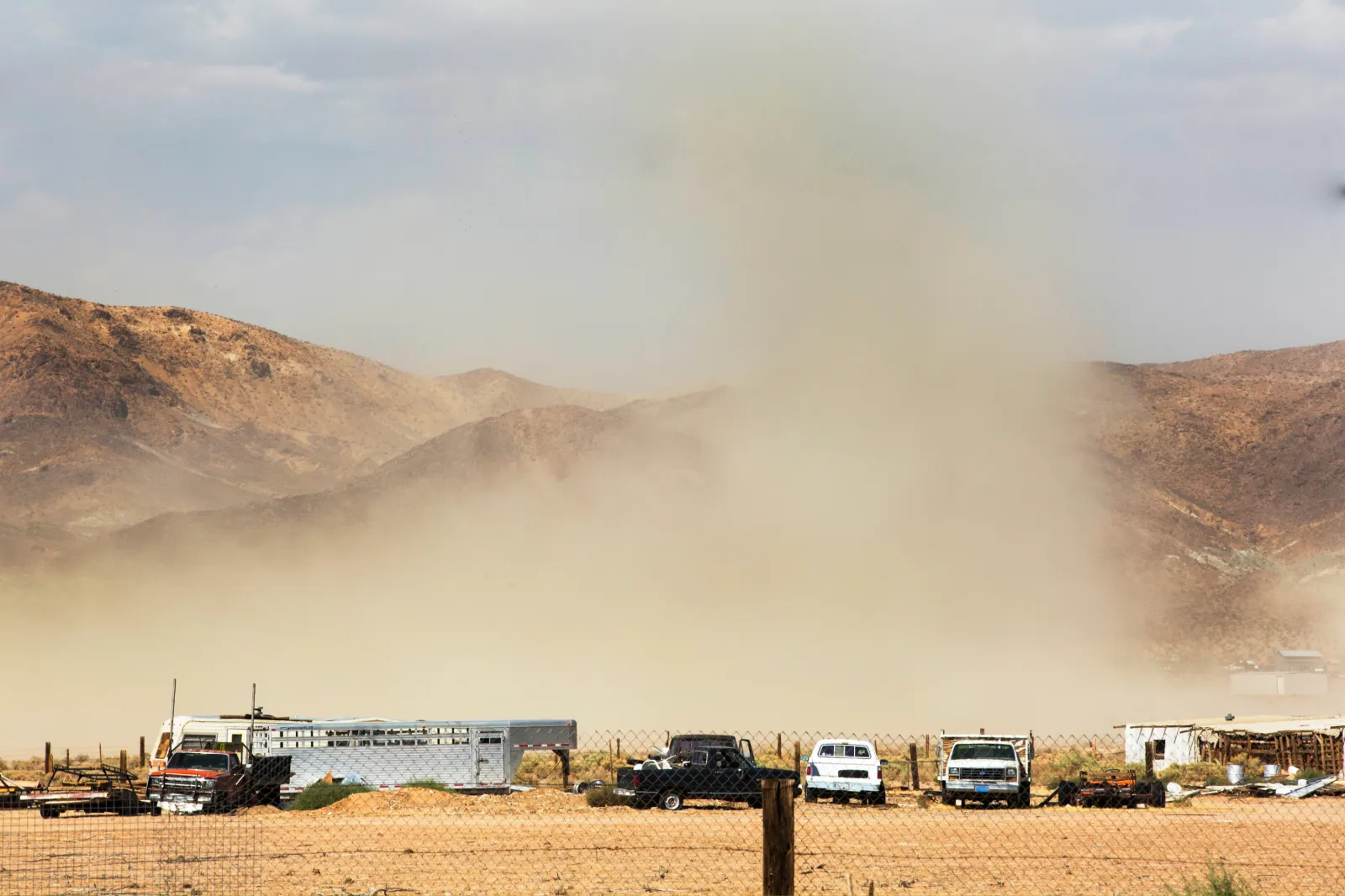 A dust storm in California's Mojave Desert.
