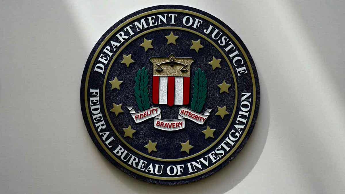 FBI seal mounted on a wall in Omaha, Neb.