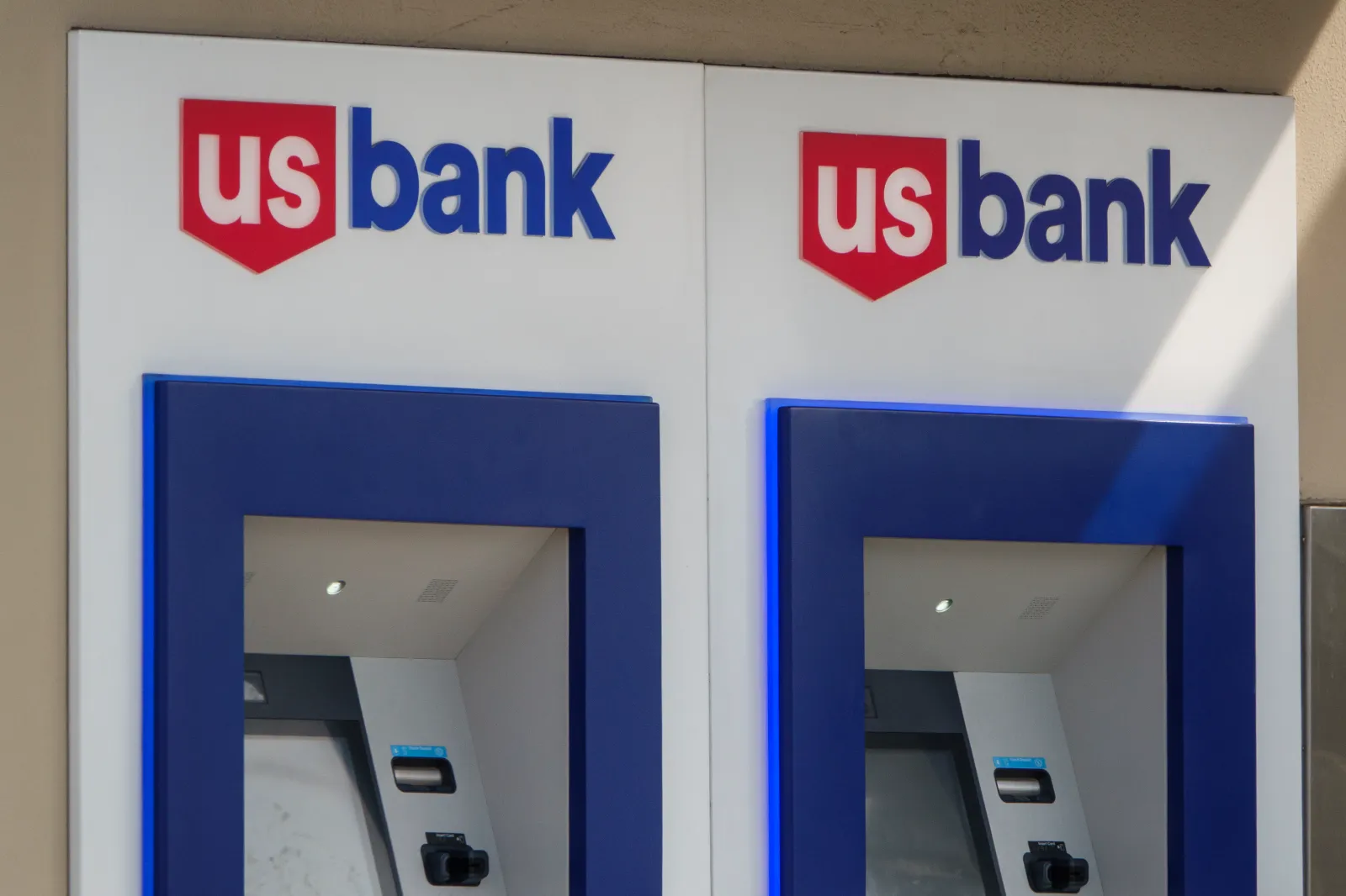 A U.S. Bank logo is displayed at one of their ATM locations on November 8, 2025 in San Diego, CA. (Photo by Kevin Carter/Getty Images)