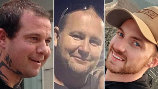 David Pye, Nick Martin, Ben Johnston - the three figures central to a horrific episode of bikie violence that shocked Perth in 2020. Pictures: Supplied