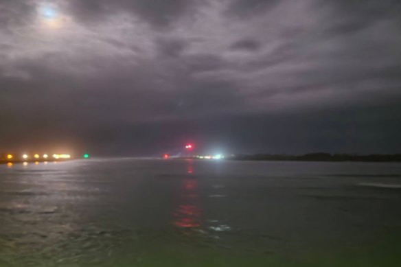 Police confirmed three people had died and four others had made it to shore.