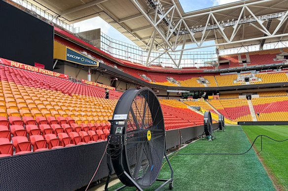 Giant fans have been sent up on the northern end of the field to avoid any fungal growth appearing.