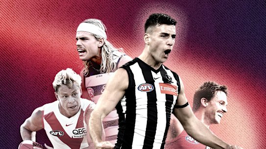 Stars of the game: : Isaac Heeney (Sydney), Bailey Smith (Geelong), Nick Daicos (Collingwood) and Noah Anderson (Gold Coast).