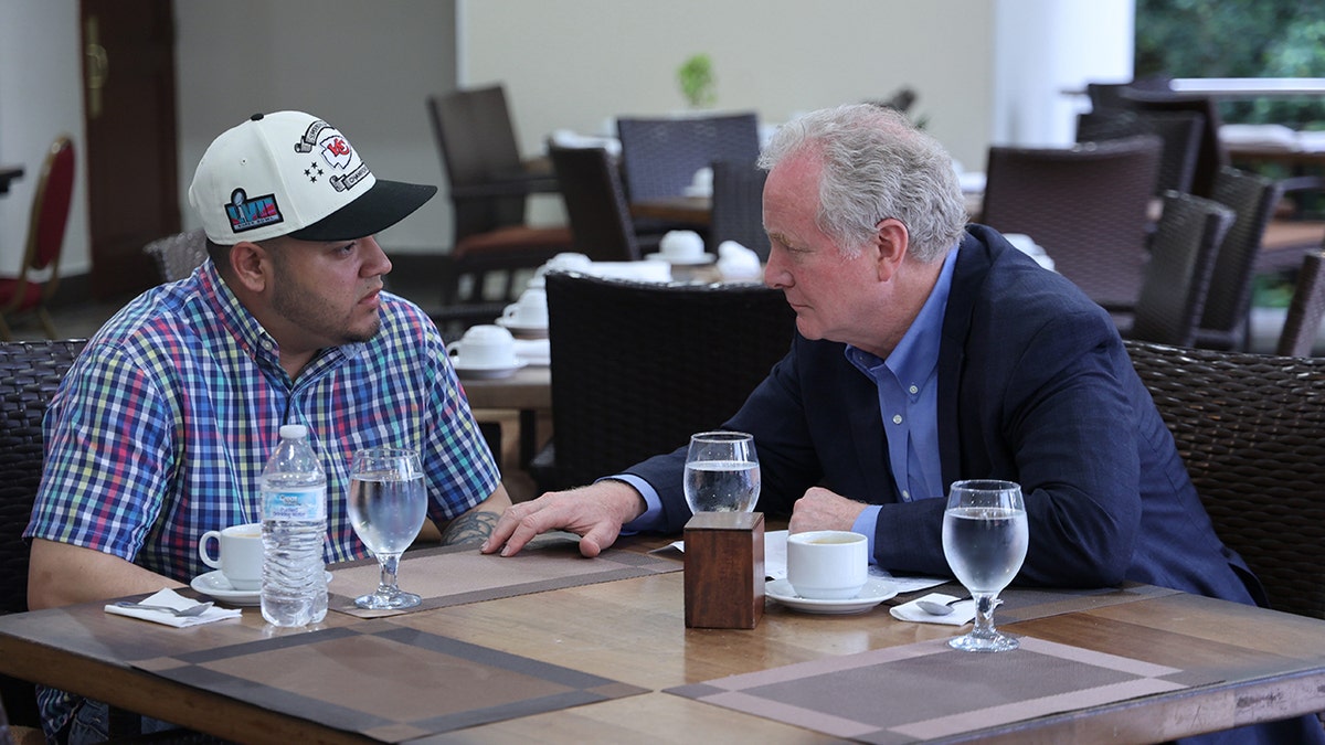 Sen. Chris Van Hollen meeting Kilmar Armando Abrego Garcia in San Salvador El Salvador
