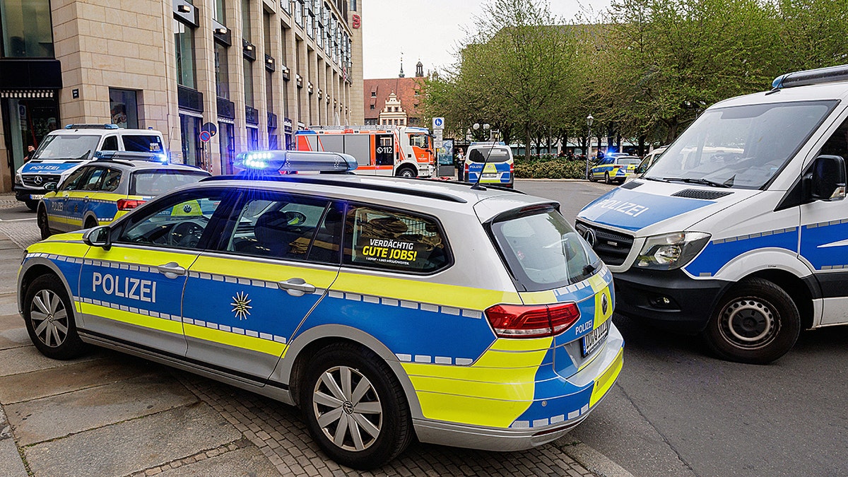 Police section off area after car ploughed into a group of people