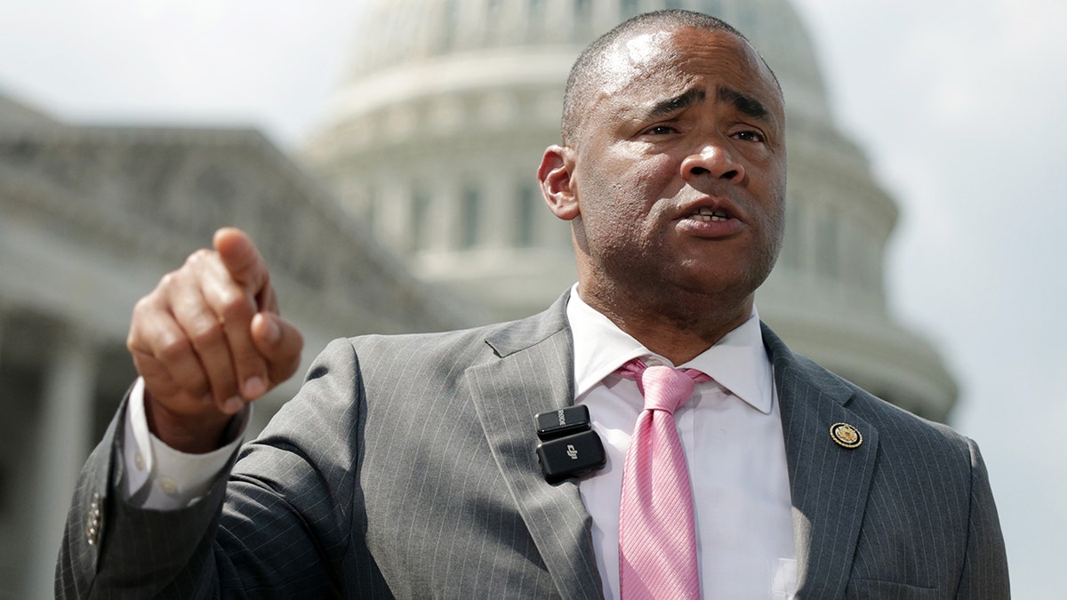 U.S. Rep. Marc Veasey speaking during a news conference outside the U.S. Capitol