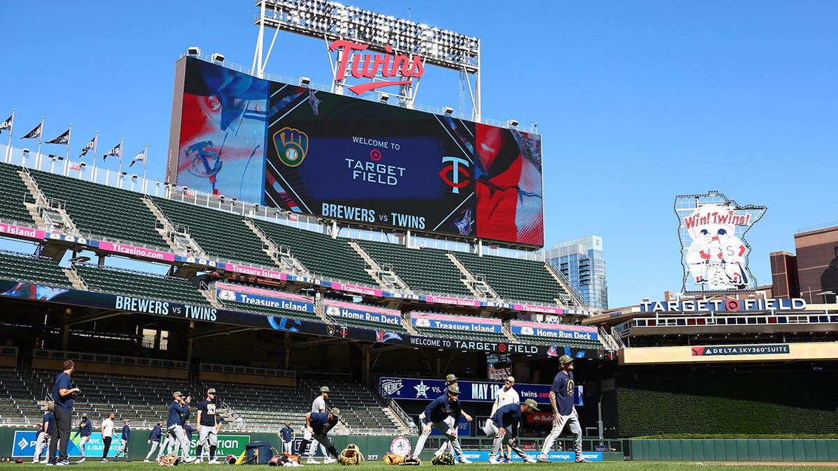 A general view of Target Field before a baseball game between the Milwaukee Brewers and Minnesota Twins.