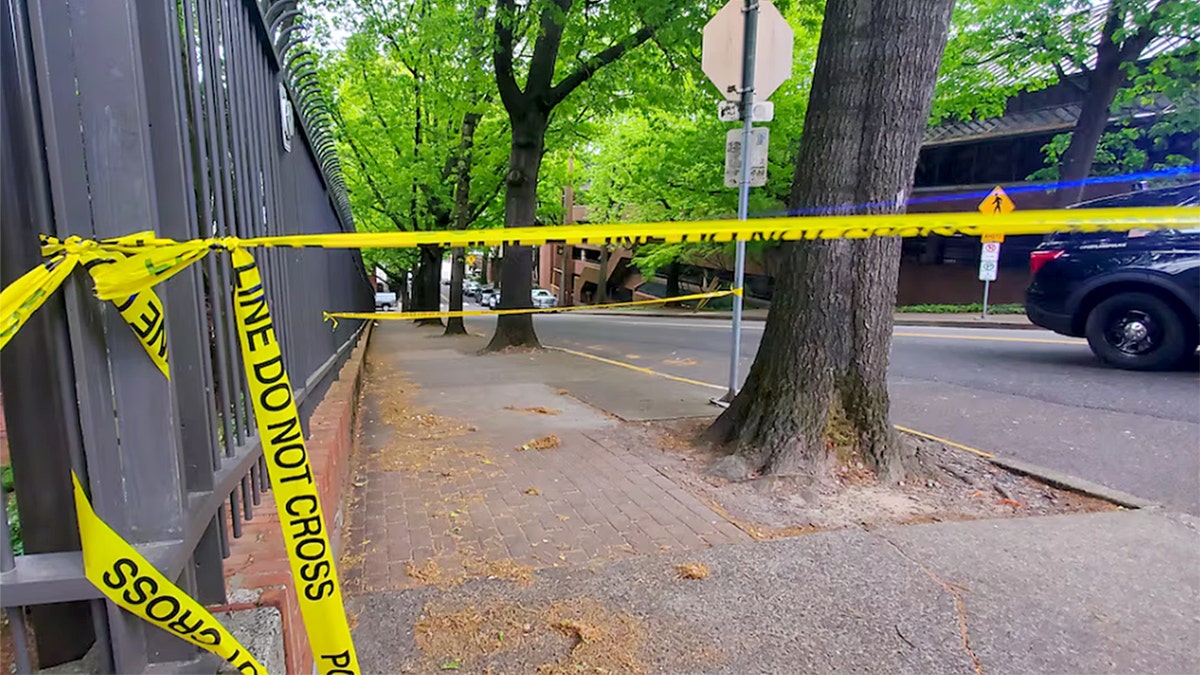 A street taped off by police tape