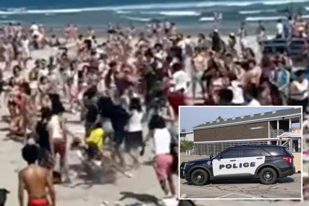 Three stabbed as hundreds take over Rhode Island beaches