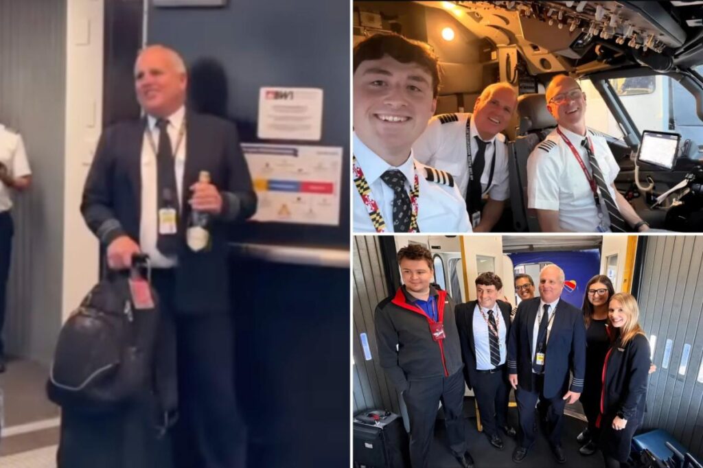 Spirit Airlines pilot given emotional send-off from rival airline after retirement flight is cut amid shutdown