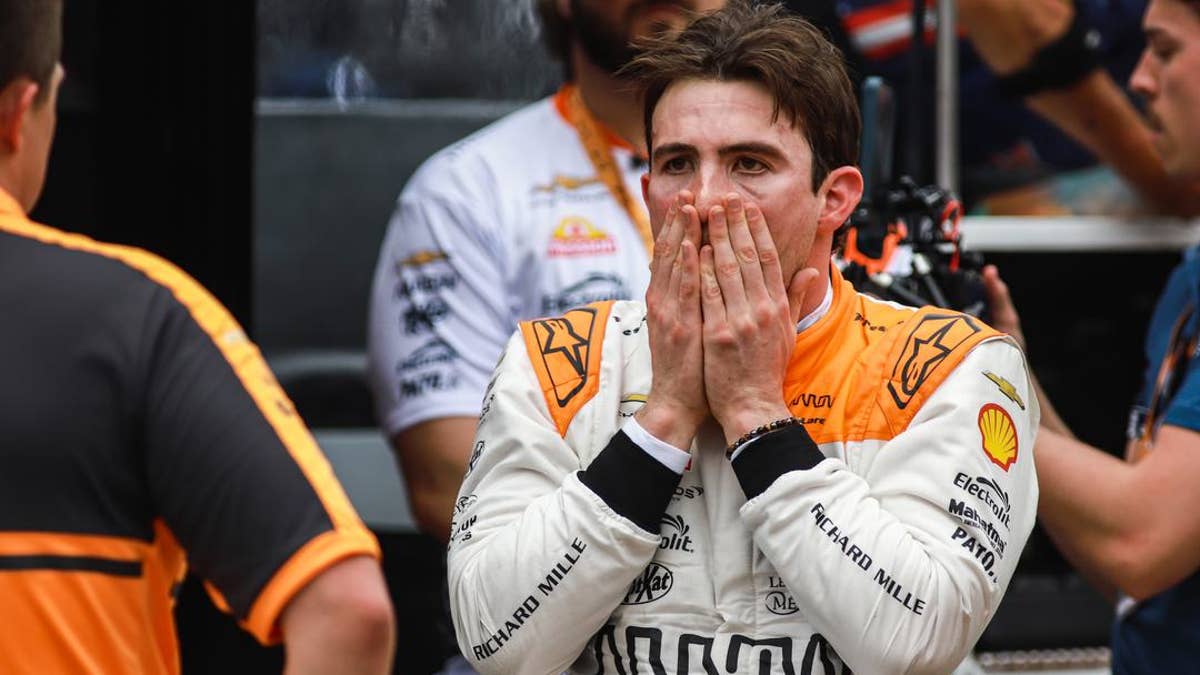 Pato O'Ward after finishing fourth in the 2026 Indy 500. (Aaron Skillman/INDYCAR)