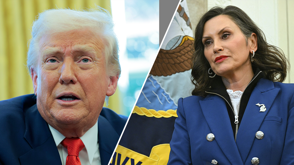 Michigan Governor Gretchen Whitmer watching President Donald Trump sign executive order in Oval Office