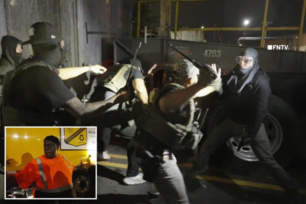 Truck driver goes off on Delaney Hall anti-ICE protesters after they block him from doing his job — as Antifa thugs battle agents