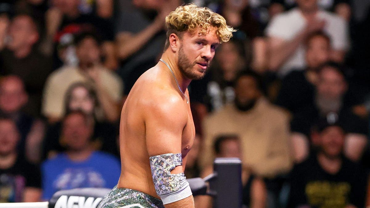 Will Ospreay standing in the wrestling ring during AEW Dynamite in Pittsburgh, Pennsylvania.