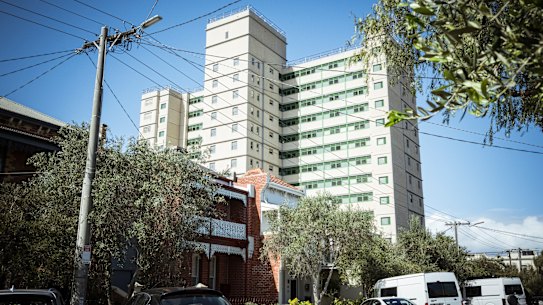 Public housing towers at 150 Victoria Avenue, Albert Park. 