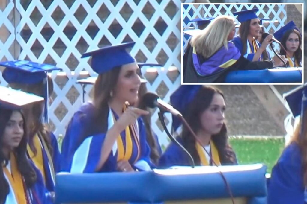 High school valedictorian yanked from stage after hijacking speech to rant against Israel and ICE High school valedictorian yanked from stage after hijacking speech to rant against Israel and ICE