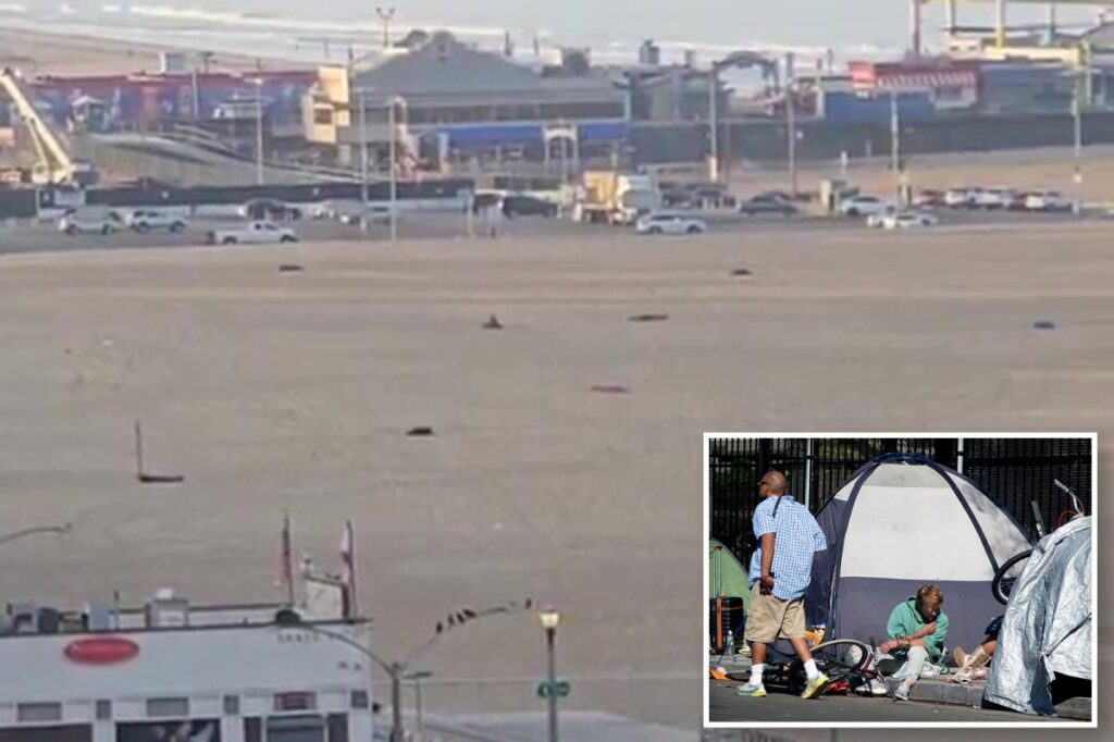 Iconic Santa Monica beach turns into ‘sleeping bag city’ at sunrise — as locals erupt
