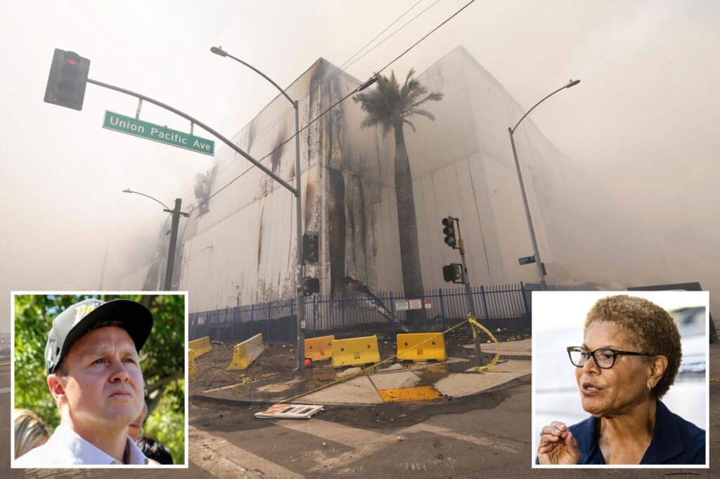 LA suffocates under ‘toxic’ smoke as massive warehouse fire rages — as Spencer Pratt points finger at Karen Bass LA suffocates under ‘toxic’ smoke as massive warehouse fire rages — as Spencer Pratt points finger at Karen Bass