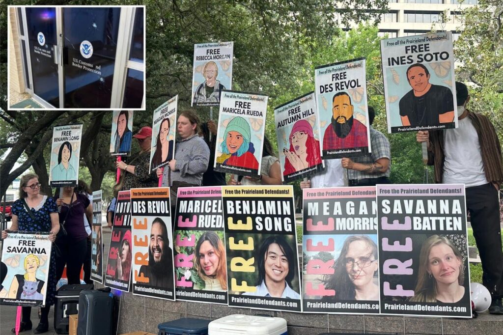8 convicted in Texas immigration center shooting and protest are sentenced to decades in prison