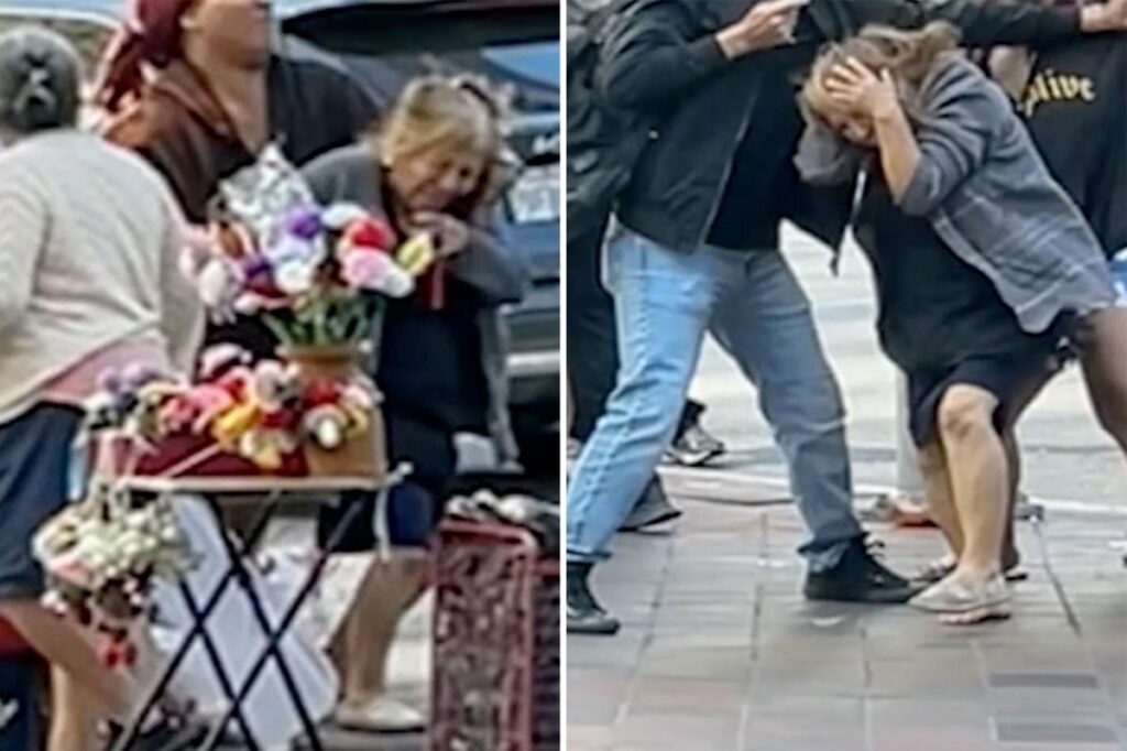 Horrifying brawl breaks out between street vendors in LA as woman weaponizes Tajín