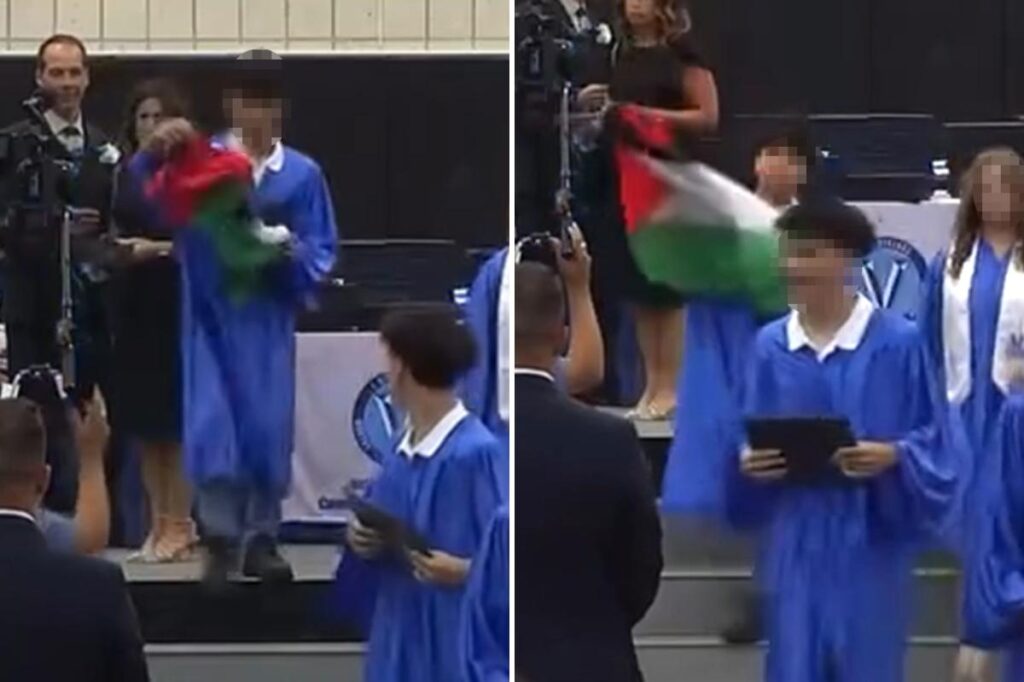 Outrage after 8th-grader waves Palestinian flag at graduation; DOE mum