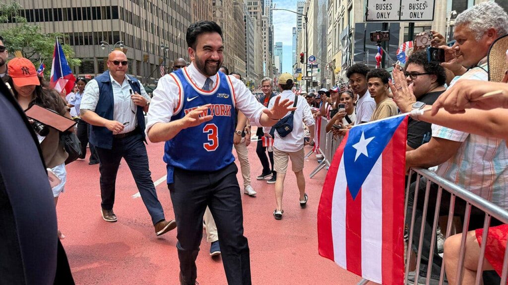 Mamdani parties with Knicks champion Jose Alvarado on Puerto Rican Day Parade float in New York Mamdani parties with Knicks champion Jose Alvarado on Puerto Rican Day Parade float in New York