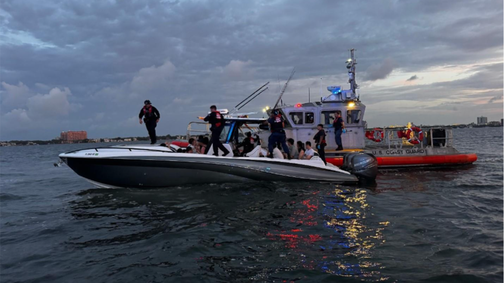 Coast Guard opens fire on boat smuggling 25 Chinese nationals near Florida after it refused to stop Coast Guard opens fire on boat smuggling 25 Chinese nationals near Florida after it refused to stop