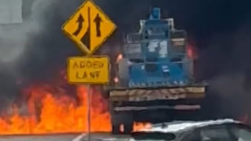 Truck fire on Gateway near Belmont causes major traffic delays Truck fire on Gateway near Belmont causes major traffic delays