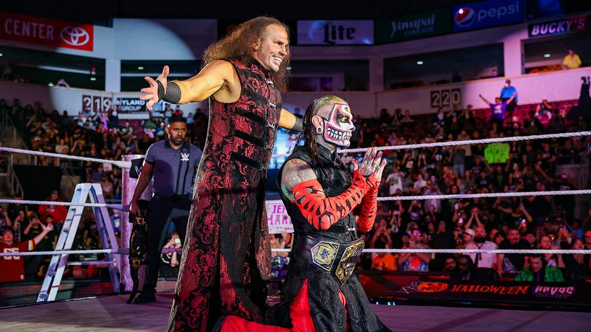 Matt and Jeff Hardy entering the wrestling ring at NXT Halloween Havoc in Prescott Valley Arizona