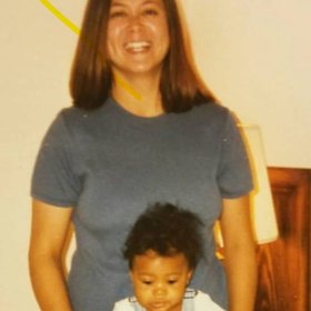 Caitlyn Williams, as a child, with her mother Priscilla Brooten.