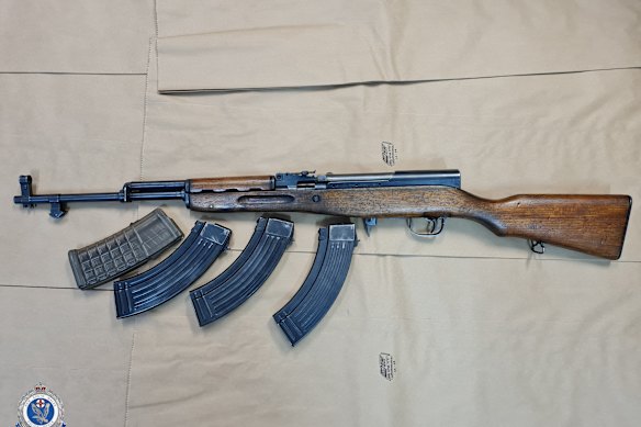An SKS seized in 2022 by police investigating a drug network.
