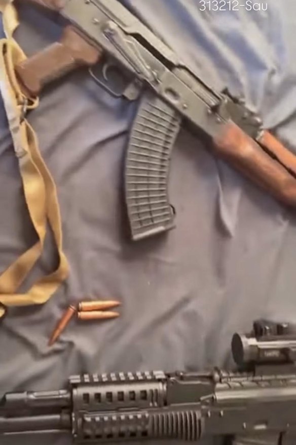 Military-style weapons posted online by a drill rap account following the shooting in Punchbowl on Sunday.