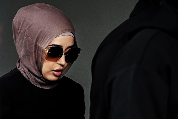 Sarah Abu Lebdeh arrives at Sydney’s Downing Centre Court in March 2025.