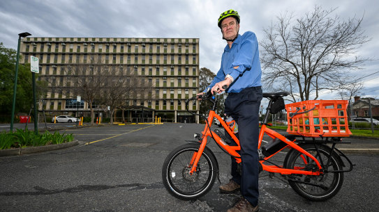 Peter Campbell, secretary of the Boroondara Bicycle Users Group, outside the former VicRoads building in Kew.